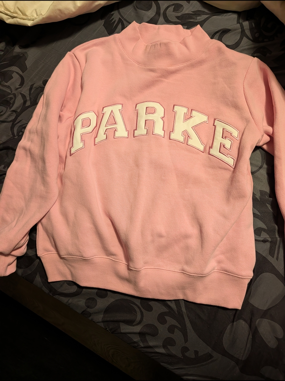 Parke Pink Crewneck Sweatshirt with White Letters